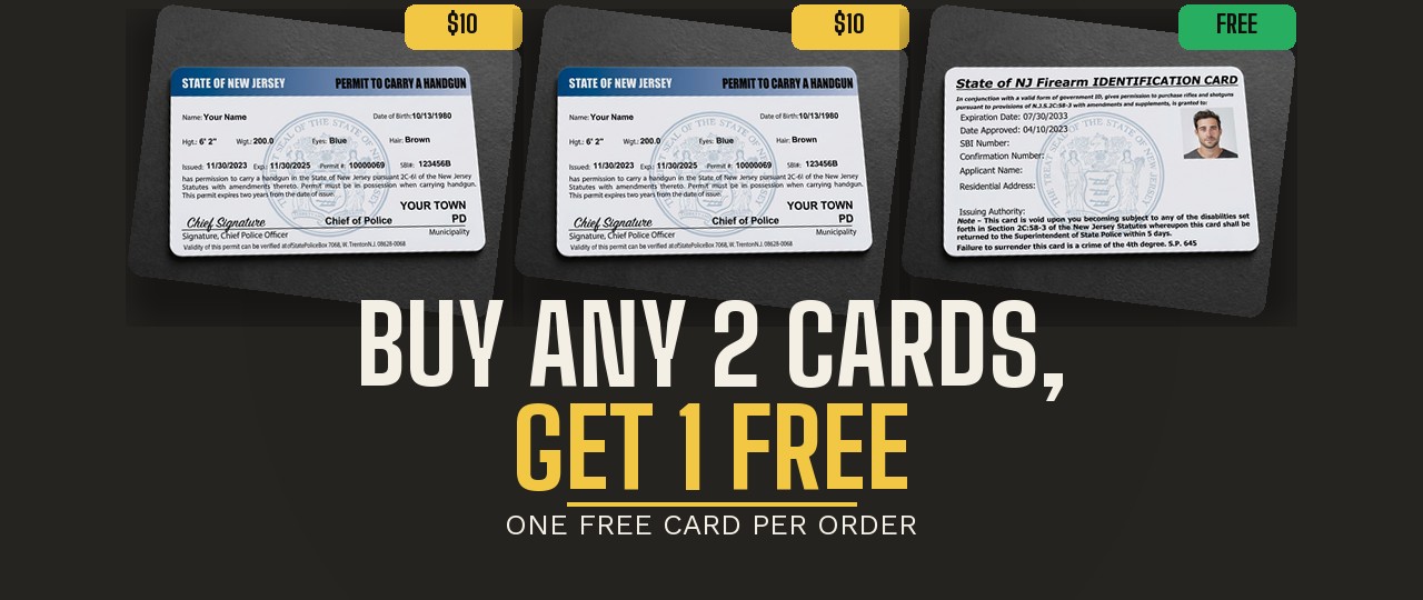Buy any 2 cards, get 1 free NJ Carry Card promotion